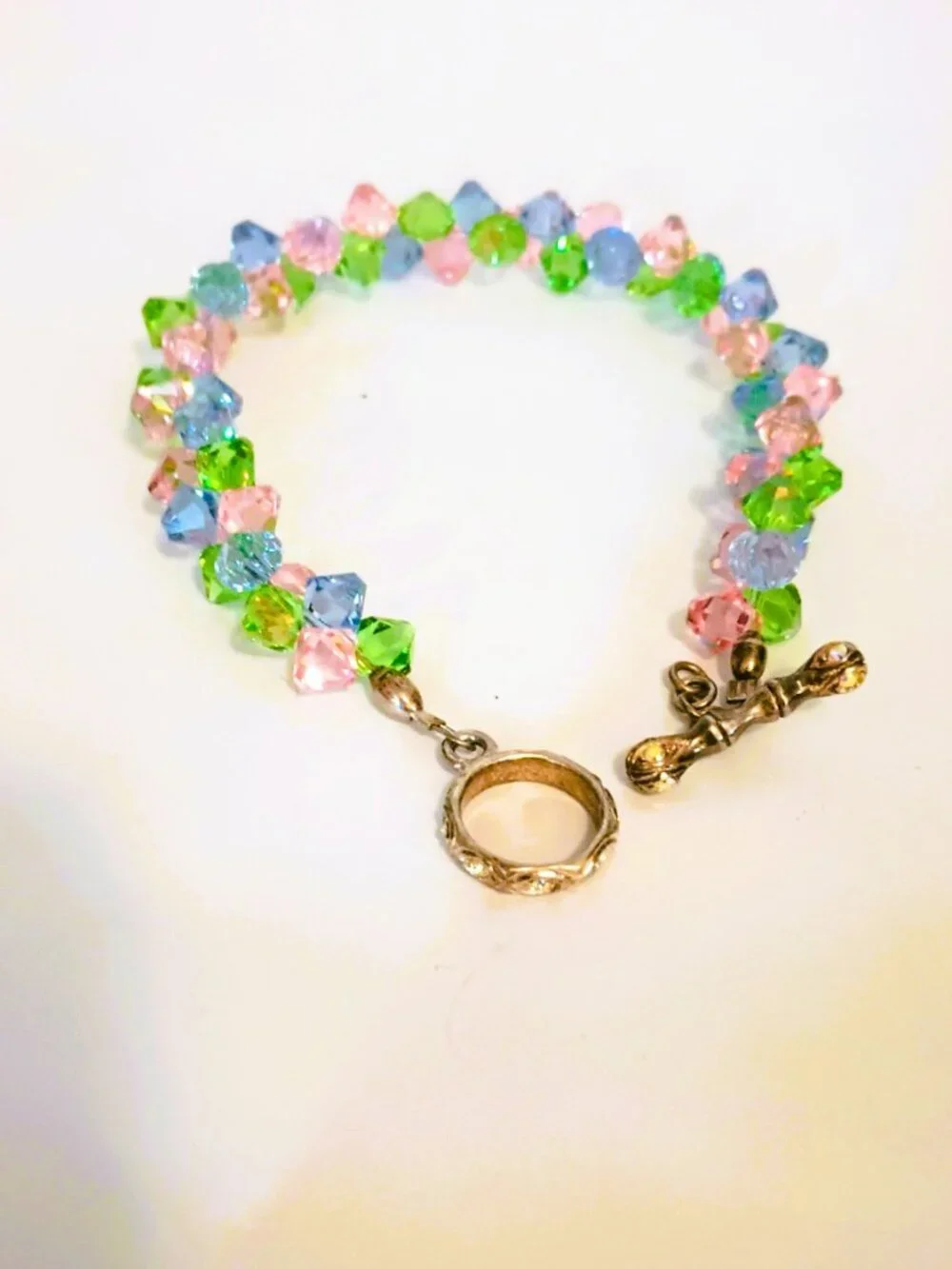 Pastel Crystal Weaved Bead Bracelet 7